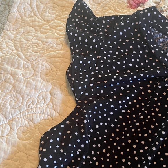 Monteau Los Angeles Black and White Polka Dot Women's Top - Picture 4 of 10